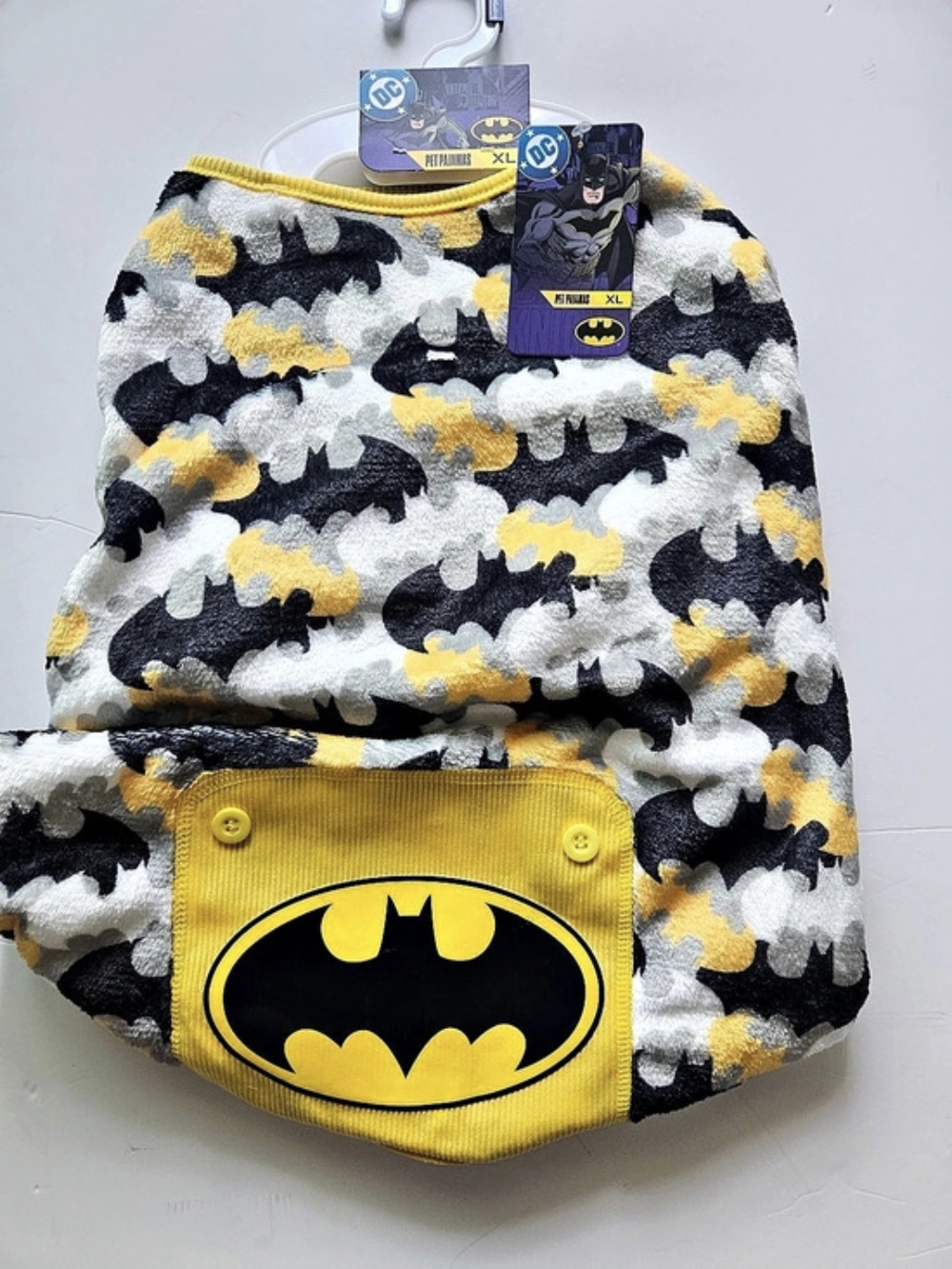 DC Comics Batman Pet Pajamas XL Gray & Yellow XL